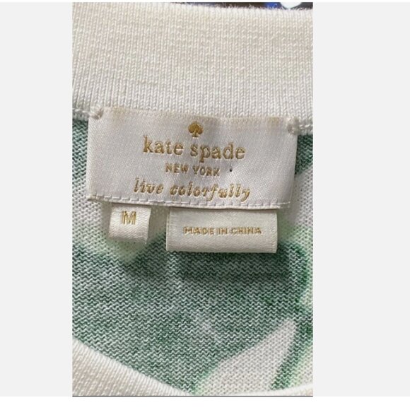 BF SALE Kate Spade Green Leaf Cardigan M EUC - Picture 4 of 6